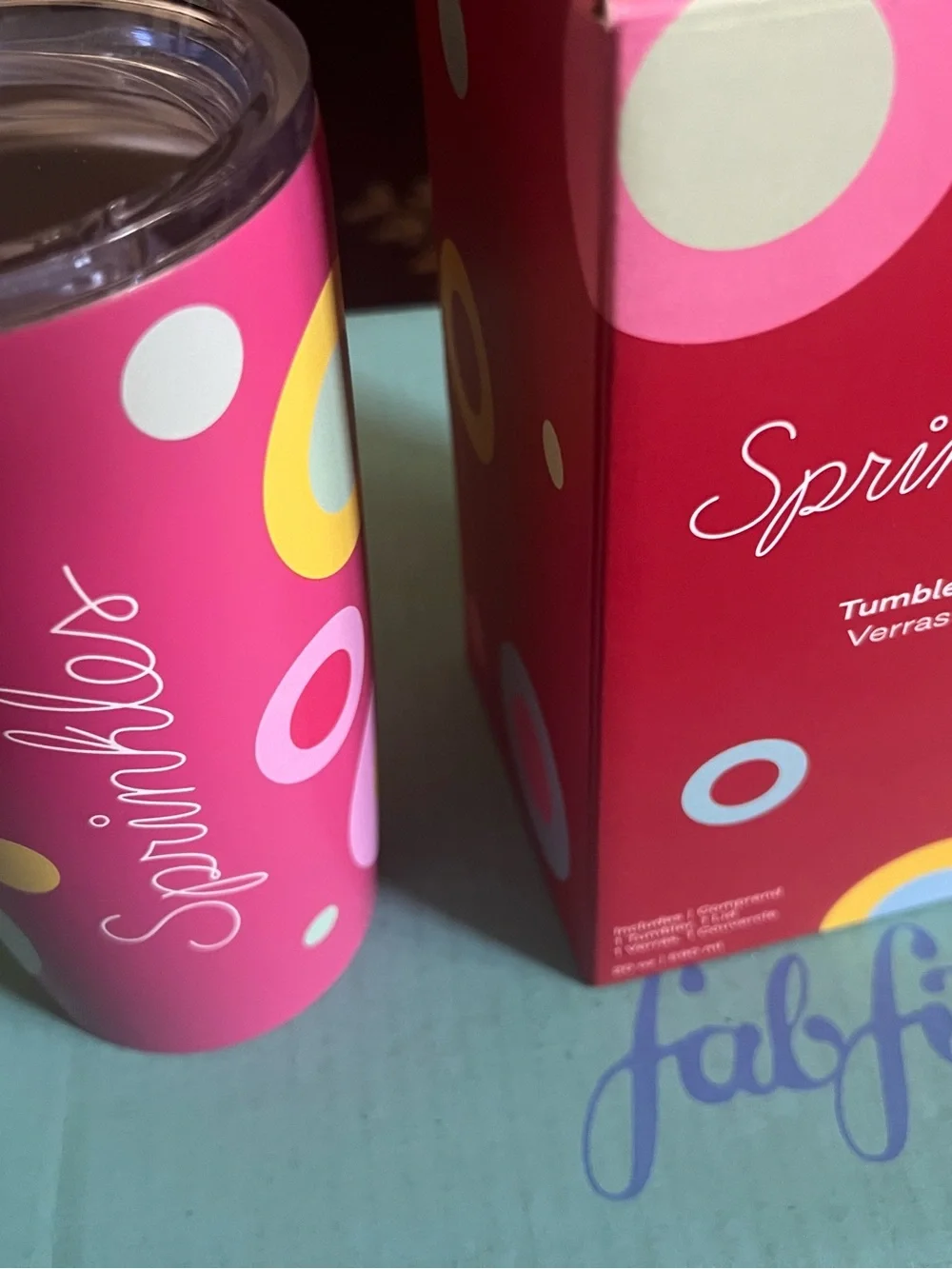 Hot Pink Party Tumbler with Polka Dot Accents